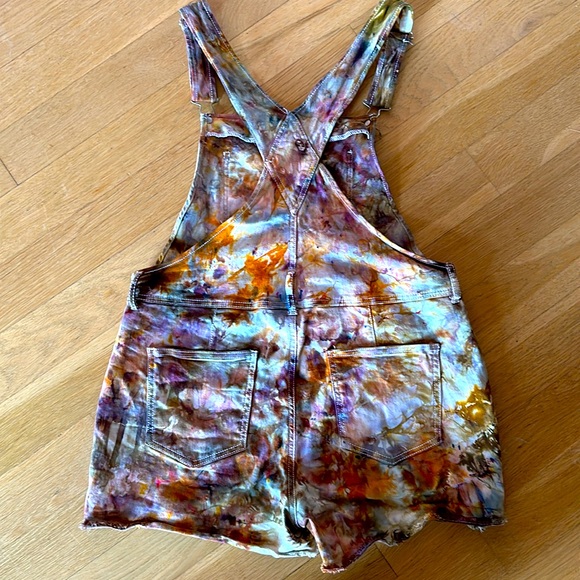 Tie dyed shorts overalls bibs - Picture 2 of 2